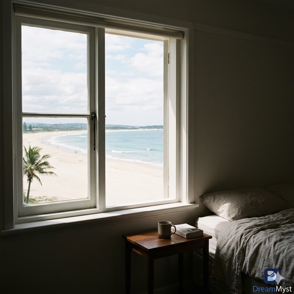 Soñar que veo una playa desde la ventana de mi habitación