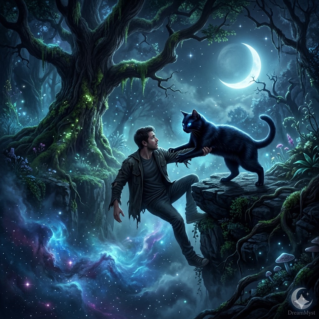 Soñar que un gato le salva la vida a un hombre