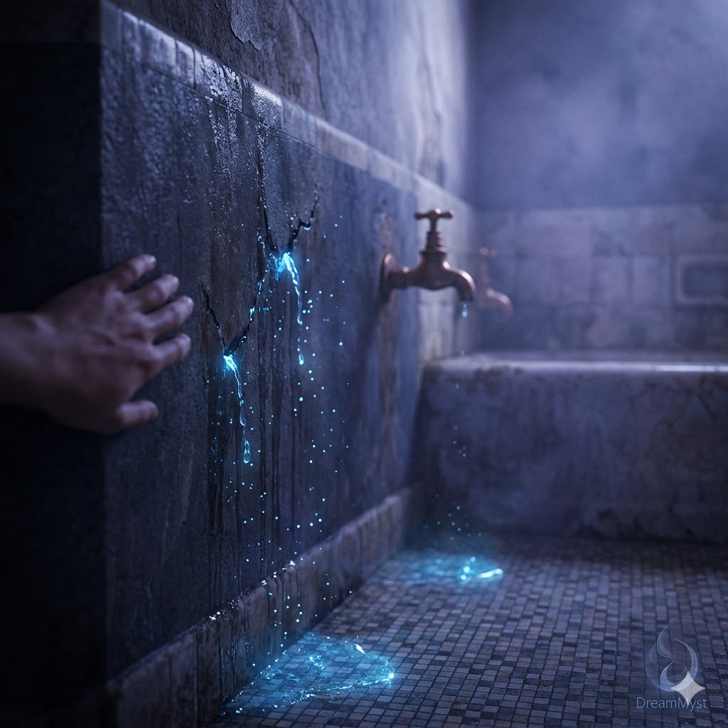 Soñar con goteras en la pared del baño